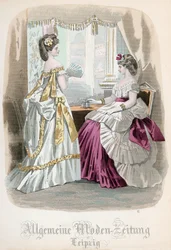 Dos damas, lámina de moda de la 
